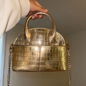 Zara gold mini bowling bag